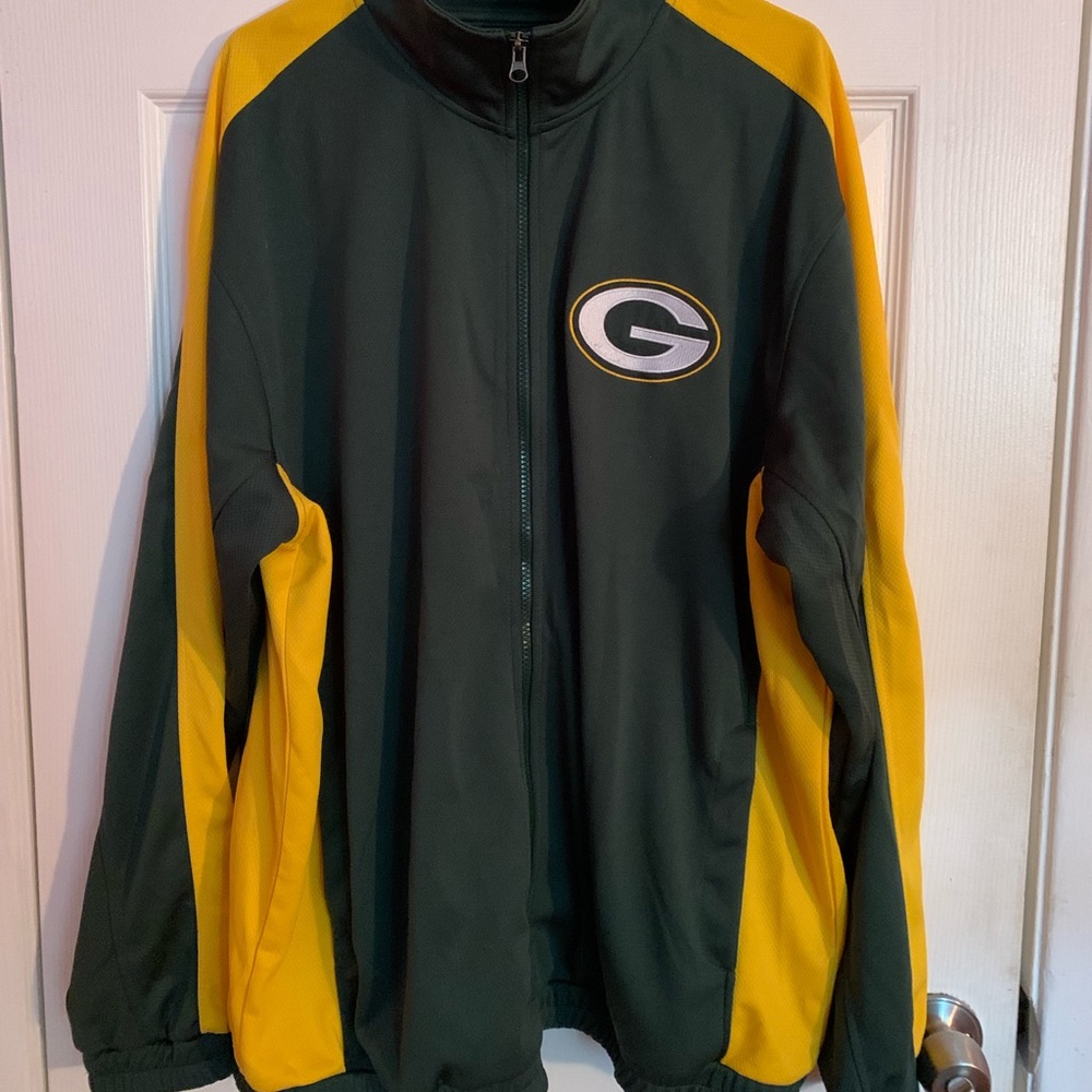 NWOT NFL Green Bay Packers Zip Up Polyester Warm Up Track Jacket
